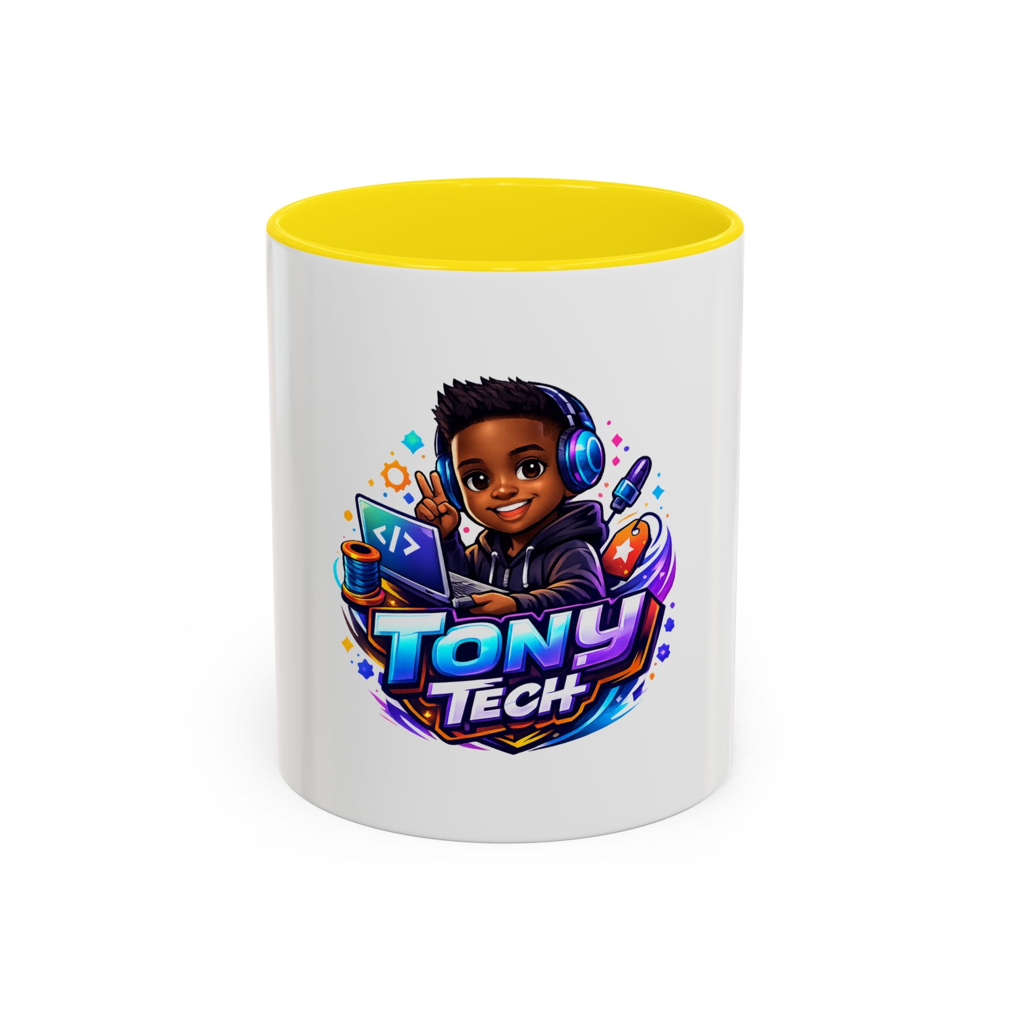 Tony Tech Gamer Coffee Mug — Personalized Techie Gift (11/15oz)