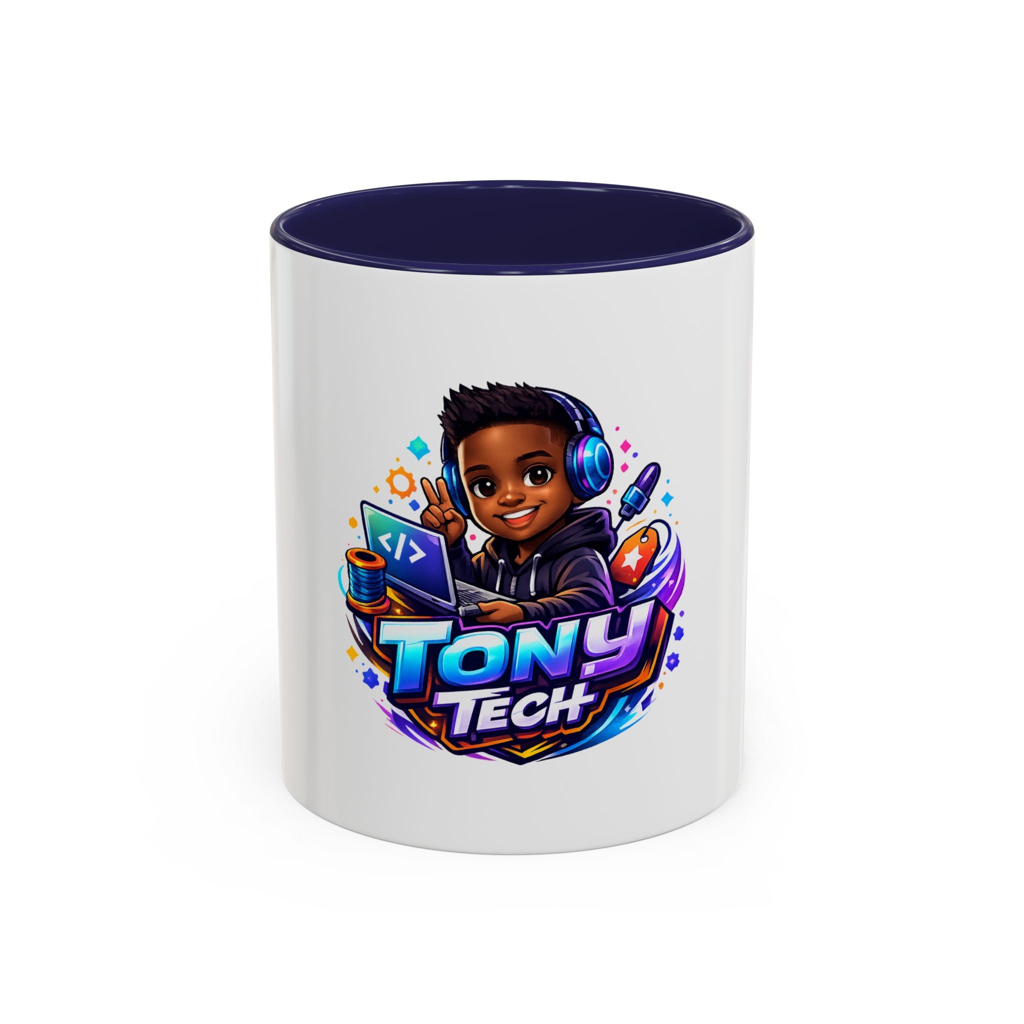 Tony Tech Gamer Coffee Mug — Personalized Techie Gift (11/15oz)